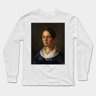 Portrait of Madame Martin by Jean-Francois Millet Long Sleeve T-Shirt